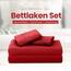 Utopia Bedding 4 Teilige Bettlaken Set 135x190 cm, Rot - Polyester Microfaser, Oeko-Tex Zertifiziert, 1 Spannbettlaken 135x190 cm, 1 Bettlaken 225x255 cm und 2 Kissenbezüge 50x75 cm