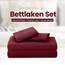 Utopia Bedding 4 Teilige Bettlaken Set 135x190 cm, Burgunderrot - Polyester Microfaser, Oeko-Tex Zertifiziert, 1 Spannbettlaken 135x190 cm, 1 Bettlaken 225x255 cm und 2 Kissenbezüge 50x75 cm