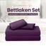 Utopia Bedding 4 Teilige Bettlaken Set 150x200 cm, Lila - Polyester Microfaser, Oeko-Tex Zertifiziert, 1 Spannbettlaken 150x200 cm, 1 Bettlaken 266x259 cm und 2 Kissenbezüge 50x75 cm