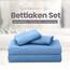 Utopia Bedding 4 Teilige Bettlaken Set 150x200 cm, Niederländisches Blau - Polyester Microfaser, Oeko-Tex Zertifiziert, 1 Spannbettlaken 150x200 cm, 1 Bettlaken 266x259 cm und 2 Kissenbezüge 50x75 cm