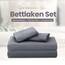 Utopia Bedding 4 Teilige Bettlaken Set 120x190 cm, Grau - Polyester Microfaser, Oeko-Tex Zertifiziert, 1 Spannbettlaken 120x190 cm, 1 Bettlaken 228x259 cm und 2 Kissenbezüge 50x75 cm