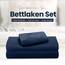 Utopia Bedding 3 Teilige Bettlaken Set 90x190 cm, Marineblau - Polyester Microfaser, Oeko-Tex Zertifiziert, 1 Spannbettlaken 90x190 cm, 1 Bettlaken 167x243 cm und 1 Kissenbezug 50x75 cm