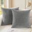 CaliTime Kissenbezüge Kissenhülle 2 Stück Cozy Kissenbezüge für Couch Sofa Heimdekoration Solide Gefärbt Weich Chenille 55cm x 55cm Mittelgrau