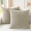 CaliTime Gemütliche Kissenbezüge für Couch, Sofa, Heimdekoration, einfarbig, weiches Chenille, 50 cm x 50 cm, Helltaupe, 2 Stück