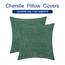 CaliTime Gemütliche Kissenbezüge für Couch, Sofa, Heimdekoration, einfarbig, weiches Chenille, 40 x 40 cm, Dunkelgrün, 2 Stück
