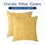 CaliTime Kissenbezüge Kissenhülle 2 Stück Cozy Kissenbezüge für Couch Sofa Heimdekoration Solide Gefärbt Weich Chenille 40cm x 40cm Gold