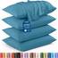 Utopia Bedding King-Kissenbezüge – 4er-Pack – Hotelverschluss – weicher, gebürsteter Mikrofaserstoff – schrumpf- und farbecht, Kissenbezüge, Kingsize, 20 X 40 Inches (Jeansblau)