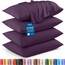 Utopia Bedding Queen-Kissenbezüge – 4er-Pack – Hotelverschluss – weicher, gebürsteter Mikrofaserstoff – schrumpf- und farbecht, Kissenbezüge, Queen-Size, 20 X 30 Inches (lila)
