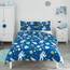 Bloomsbury Mill - Bettwäsche 200 x 200 cm Weltraum, Astronaut & Raketen für Kinder – Doppelbett Bettwäscheset für Jungen und Mädchen – Blau Wendebettwäsche und 2 Kissenbezug Set