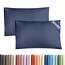 Kissenbezüge 50x80 cm Marineblau im 2er-Pack - Weiche Kopfkissenbezüge aus Mikrofaser - Atmungsaktive, pflegeleichte und knitterfreie Kissenhüllen - Maschinenwaschbar mit Hotelverschluss - Oeko-TEX