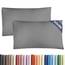 Kissenbezüge 40x80 cm Dunkelgrau im 2er-Pack - Weiche Kopfkissenbezüge aus Mikrofaser - Atmungsaktive, pflegeleichte und knitterfreie Kissenhüllen - Maschinenwaschbar mit Hotelverschluss - Oeko-TEX
