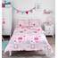 Bloomsbury Mill - Bettwäsche 200 x 200 cm Herzen & Schmetterlingen für Kinder – Doppelbett Bettwäscheset für Mädchen – Rosa & Lila Wendebettwäsche und 2 Kissenbezug Set