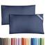 Kissenbezüge 40x80 cm Marineblau im 2er-Pack - Weiche Kopfkissenbezüge aus Mikrofaser - Atmungsaktive, pflegeleichte und knitterfreie Kissenhüllen - Maschinenwaschbar mit Hotelverschluss - Oeko-TEX