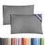 Kissenbezüge 50x80 cm Dunkelgrau im 2er-Pack - Weiche Kopfkissenbezüge aus Mikrofaser - Atmungsaktive, pflegeleichte und knitterfreie Kissenhüllen - Maschinenwaschbar mit Hotelverschluss - Oeko-TEX