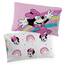 Disney Minnie Mouse Rainbow Stripe 1 Single Reversible Pillowcase - Double-Sided Kids Super Soft Bedding (Official Disney Product)