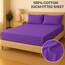 Spannbettlaken, feinste 100 % ägyptische Baumwolle, 23 cm, Purple/Aubergine, Doppelbett