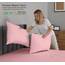 RUVANTI Bettlaken-Set aus 100% Baumwolle, atmungsaktive Perkal-Webart, 40,6 cm Tiefe Taschen, Hotelstandard, angenehm kühl, langlebig, einfarbig, Doppelbett, 4-teilig, Brautrose