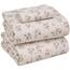 RUVANTI Bettlaken-Set aus 100 % Baumwolle, atmungsaktive Perkal-Webart, 40,6 cm tiefe Taschen, Hotelstandard, angenehm kühl, langlebig, Blumendesign, Einzelbett, 3-teilig, Doppelfeder