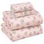 RUVANTI Bettlaken aus 100% Baumwolle für Queen-Size-Betten – knusprige, kühlende Perkal-Bettlaken – atmungsaktiv und langlebig – 40,6 cm Tiefe Queen-Size-Bettlaken – rosa Blumen – 4 Stück