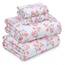 RUVANTI Bettlaken-Set aus 100 % Baumwolle, atmungsaktive Perkal-Webart, 35,6 cm tiefe Taschen, Hotelstandard, angenehm kühl, langlebig, Blumendesign, California-King-Size, 4-teilig, Bloomex