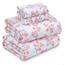 RUVANTI Bettlaken-Set aus 100 % Baumwolle, atmungsaktive Perkal-Webart, 40,6 cm tiefe Taschen, Hotelstandard, angenehm kühl, langlebig, Blumendesign, Doppelbett, 4-teilig, Bloomex