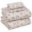 RUVANTI Bettlaken-Set aus 100 % Baumwolle, atmungsaktive Perkal-Webart, 35,6 cm tiefe Taschen, Hotelstandard, angenehm kühl, langlebig, Blumendesign, California-King-Size, 4-teilig, Doppelfeder