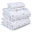 RUVANTI 100% Baumwolle, 4-teiliges Bettwäsche-Set, blaues Blumenmuster, Queen-Size-Bettlaken-Set, weicher, atmungsaktiver Stoff, Tiefe Taschen, 1 Spannbetttuch, 2 Kissenbezüge.