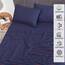 RUVANTI Bettlaken-Set aus 100 % Baumwolle, atmungsaktive Perkal-Webart, 40,6 cm tiefe Taschen, Hotelstandard, angenehm kühl, langlebig, gestreift, Einzelbett XL, 3-teilig, Nautisch