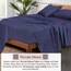 RUVANTI Bettlaken-Set aus 100 % Baumwolle, atmungsaktive Perkal-Webart, 40,6 cm tiefe Taschen, Hotelstandard, angenehm kühl, langlebig, gestreift, Einzelbett XL, 3-teilig, Nautisch
