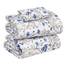 RUVANTI Bettlaken-Set aus 100 % Baumwolle, atmungsaktive Perkal-Webart, 40,6 cm tiefe Taschen, Hotelstandard, angenehm kühl, langlebig, Blumendesign, Einzelbett XL, 3-teilig, Süßbohne