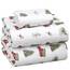 RUVANTI 100% Baumwolle, 4-teiliges Flanell-Bettlaken, Queen-Size, Tiefe Tasche, warm, super weich, atmungsaktiv, feuchtigkeitsableitend, Spannbetttuch, 2 Kissenbezüge – Jingle Bell