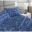RUVANTI 100% Baumwolle, 4-teiliges Flanell-Bettwäsche-Set für Queen-Size-Betten, Tiefe Taschen, warm, superweich, atmungsaktiv, Spannbetttuch und 2 Kissenbezügen (Queensize, blaues Karomot)