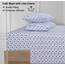 Ruvanti 100% Cotton 4 Piece Flannel Sheets Queen Snow Flake Print Deep Pocket -Warm-Super Soft - Breathable Moisture Wicking Flannel Bed Sheet Set Queen Include Flat Sheet, Fitted Sheet 2 Pillowcases