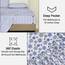 Ruvanti 100% Cotton 4 Piece Flannel Sheets Queen Snow Flake Print Deep Pocket -Warm-Super Soft - Breathable Moisture Wicking Flannel Bed Sheet Set Queen Include Flat Sheet, Fitted Sheet 2 Pillowcases