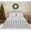 RUVANTI 100 % Baumwolle, 3-teiliges Flanell-Bettlaken-Set, Doppelbett, tiefe Tasche, warm, super weich, atmungsaktiv, feuchtigkeitsableitend, Spannbetttuch, 1 Kissenbezug – Jingle Bell