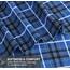 RUVANTI 100% Baumwolle, 3-teiliges Flanell-Bettlaken-Set, Doppelbett, Tiefe Tasche, warm, super weich, atmungsaktiv, feuchtigkeitsableitend, Spannbetttuch, 1 Kissenbezug – Blau kariert