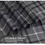 Ruvanti 100 % Baumwolle, 3-teiliges Flanell-Bettwäsche-Set für Doppelbett, tiefe Tasche, warm, super weich, atmungsaktiv, Spannbetttuch, 1 Kissenbezug – Grau kariert