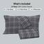 Ruvanti 100 % Baumwolle, 3-teiliges Flanell-Bettwäsche-Set für Doppelbett, tiefe Tasche, warm, super weich, atmungsaktiv, Spannbetttuch, 1 Kissenbezug – Grau kariert