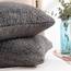 Reafort Ultraweiche Sherpa-Kissenbezüge, Standardgröße, 50,8 x 66 cm, 2 Stück, mit Reißverschluss (Anthrazit, 50,8 x 66 cm, Standard-Kissenbezug)
