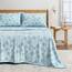 Great Bay Home Bettlaken-Set aus 100% türkischer Baumwolle, Flanell, Tiefe Tasche, weiche Laken,warme Winter-Bettlaken,Anti-Pilling-Flanell-Bettlaken (Queen, Blaue Schneeflocke)