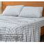 Ruvanti 4-teiliges Flanell-Bettwäsche-Set Queen Balance Karomuster Grau Tiefe Taschenwärmer Super weich – atmungsaktiv Feuchtigkeitstransport Flanell-Bettlaken-Set Queen-Size-Bett mit Bettlaken