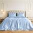 Pure Bedding Satin Sheets California King [4-teilig, Babyblau] Hotel-Luxus-Bettwäsche-Set, seidig, extra weiche Mikrofaser, knitterfrei, tiefes Spannbetttuch, Bettlaken und Kissenbezüge