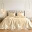 Satin Sheets King [4-teilig, Elfenbein], luxuriöses seidiges Hotel-Bettwäsche-Set, extra weiches 1800 Mikrofaser, knitterfrei, farbecht, schmutzabweisend, tiefes Spannbetttuch, Bettlaken, Kissenbezüge