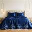 Satin Sheets California King [4-teilig, Marineblau] Luxuriöses seidiges Bettlaken-Set, extra weiches 1800 Mikrofaser, knitterfrei, farbecht, schmutzabweisend, tiefes Spannbetttuch, Bettlaken