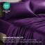 Pure Bedding Satin-Spannbettlaken, 4-teilig, violett, luxuriös, schmutzabweisend – Spannbettlaken mit tiefen Taschen, Bettlaken und Kissenbezügen