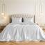 Satin Sheets King [4-teilig, Weiß] Luxuriöses seidiges Hotel-Bettwäsche-Set, extra weiches 1800 Mikrofaser, knitterfrei, farbecht, schmutzabweisend, tiefes Spannbetttuch, Bettlaken, Kissenbezüge