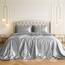 Satin Sheets King [4-teilig, Grau] Luxuriöses seidiges Hotel-Bettwäsche-Set, extra weiches 1800 Mikrofaser, knitterfrei, farbecht, schmutzabweisend, tiefes Spannbetttuch, Bettlaken, Kissenbezüge