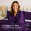 Pure Bedding Satin-Spannbettlaken, 4-teilig, violett, luxuriös, schmutzabweisend – Spannbettlaken mit tiefen Taschen, Bettlaken und Kissenbezügen