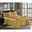 Satin-Bettlaken, King [4-teilig, Gold] Hotel-Luxus-Bettwäsche-Set, seidig, extra weich, 1800 Mikrofaser, knitterfrei, farbecht, schmutzabweisend, tiefes Spannbetttuch, Bettlaken, Kissenbezüge