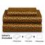 Satin-Bettlaken für Doppelbetten [3-teilig, goldener Leopardenmuster], luxuriös, seidige Hotel-Bettwäsche, extra weiches 1800 Mikrofaser, knitterfrei, farbecht, schmutzabweisend – tiefes Spannbetttuch